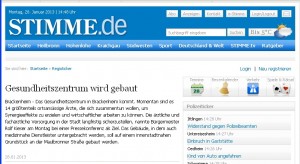 Gesundheitszentrum in Brackenheim kommt - Auszung aus Stimme Online v. 28.1.2013