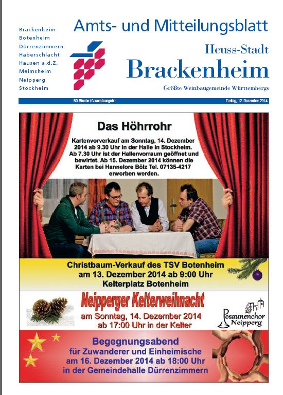 Titelseite Amtsblatt Brackenheim -